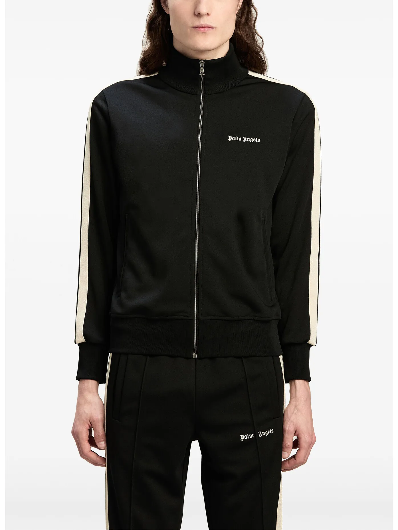     -PALM ANGELS    -FELPA TRACK  FULL ZIP CON LOGO CLASSICO-