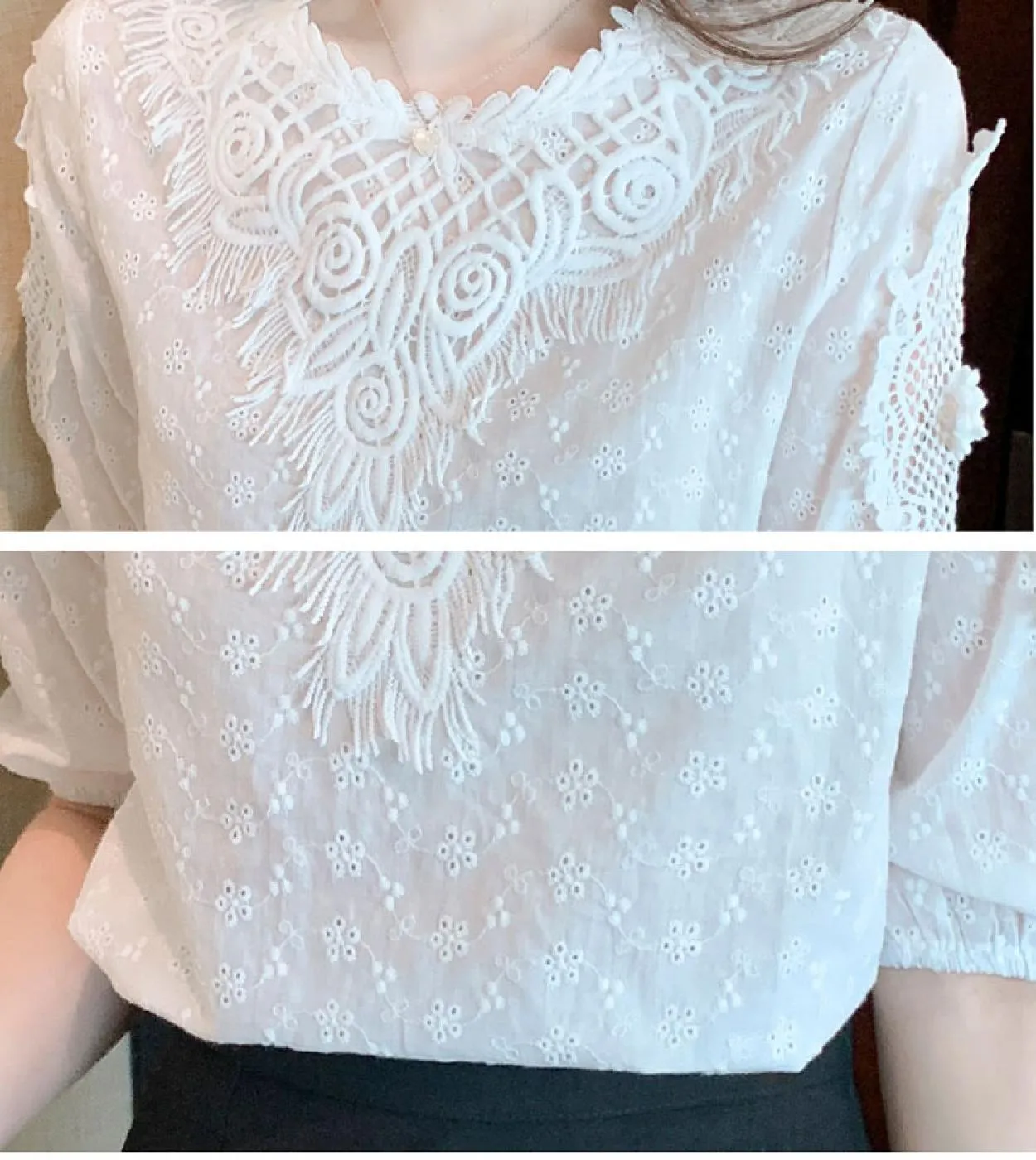Abiti in chiffon Camicetta in chiffon Camicia in chiffon Abiti in pizzo Top in chiffon Bianco estivo