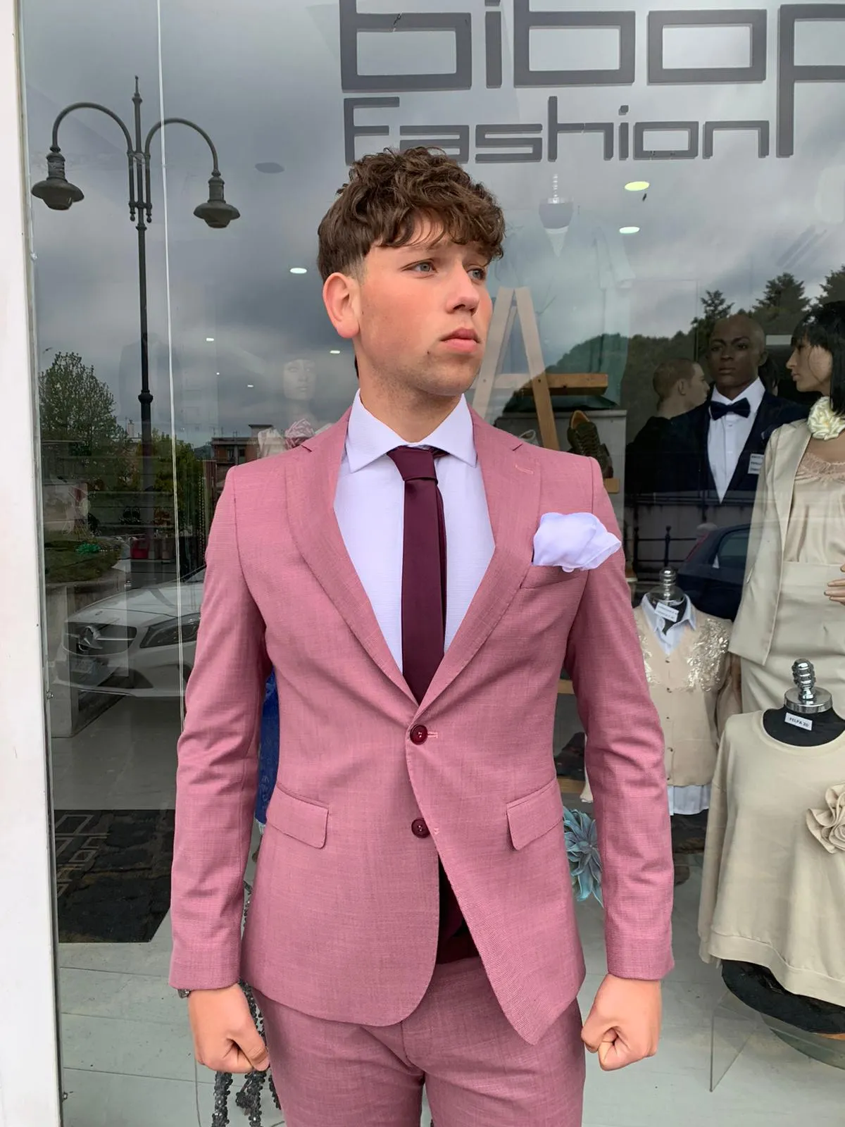 Abito completo micro quatretti  mod. Call S 17 Milanoslim fit giacca blazer tessuto leggero