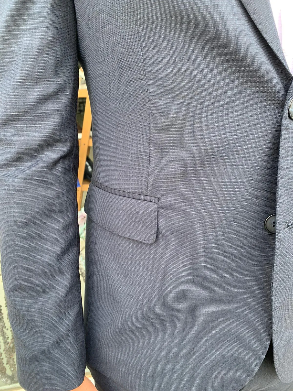 Abito completo micro quatretti  mod. Call S 17 Milanoslim fit giacca blazer tessuto leggero