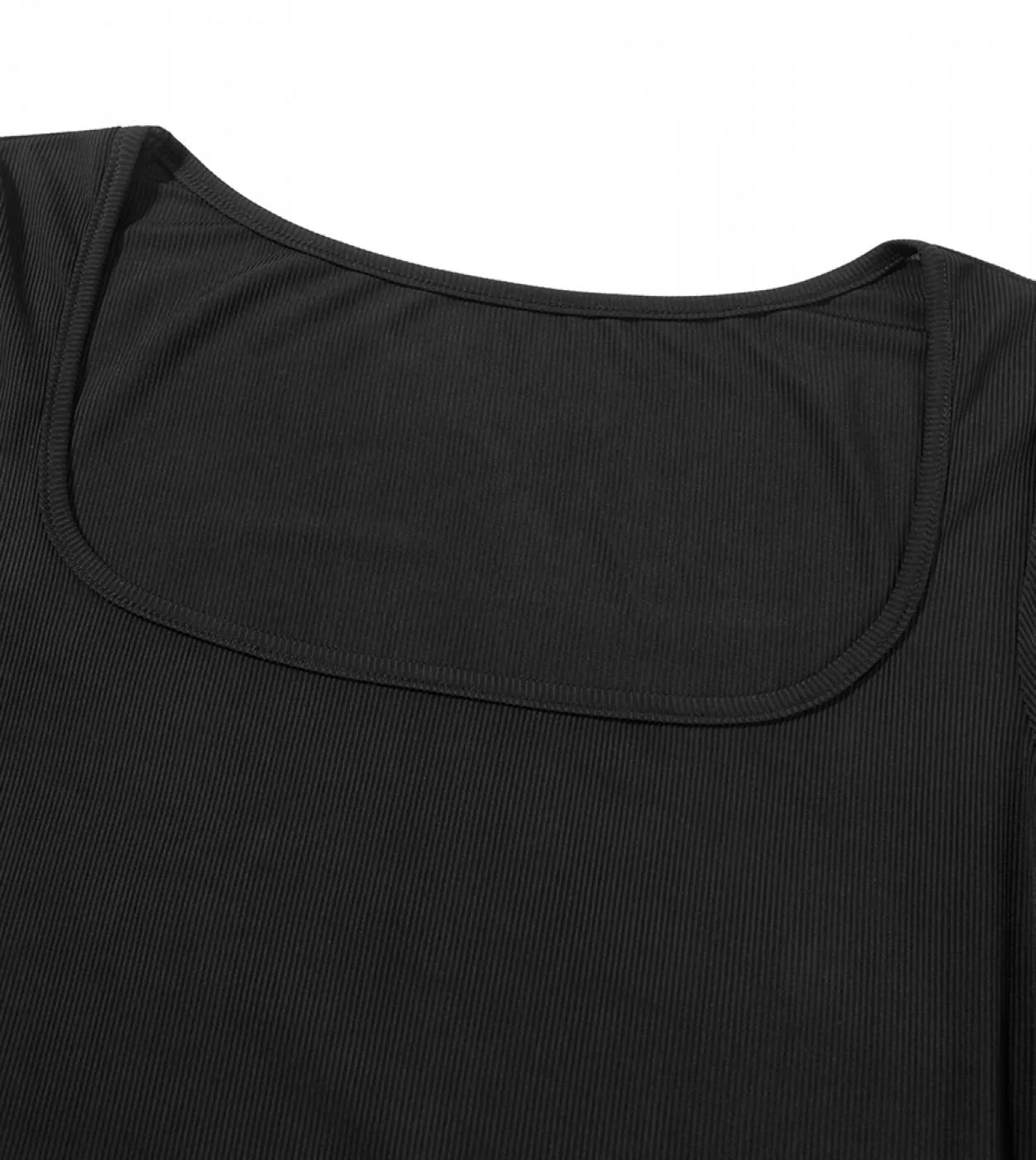 Abito da donna a manica lunga con scollo quadrato, manica lunga aderente, abito tubino a tubino a taglio basso lavorato a maglia