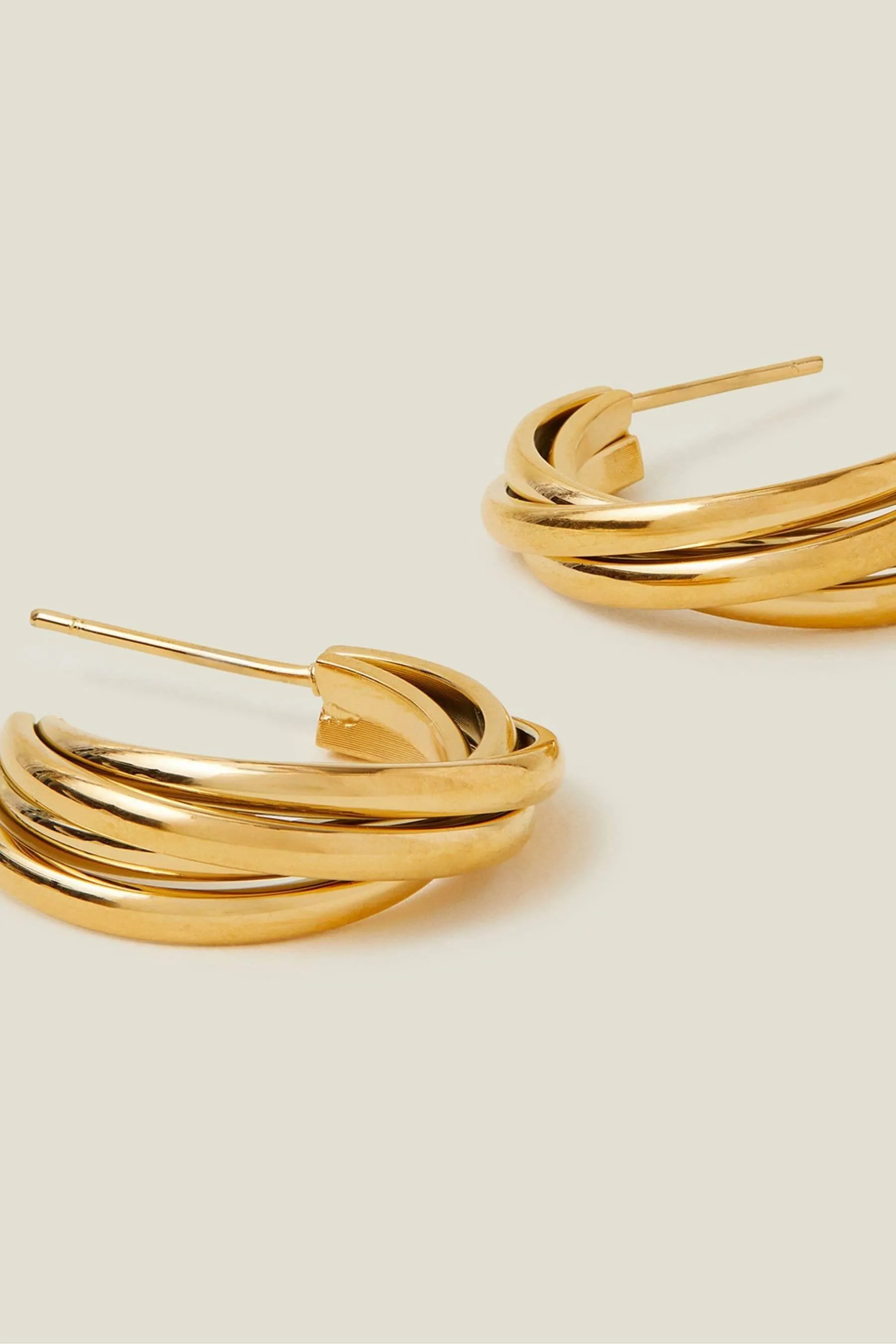 Accessorize - Orecchini a cerchio twisti in acciaio inossidabile