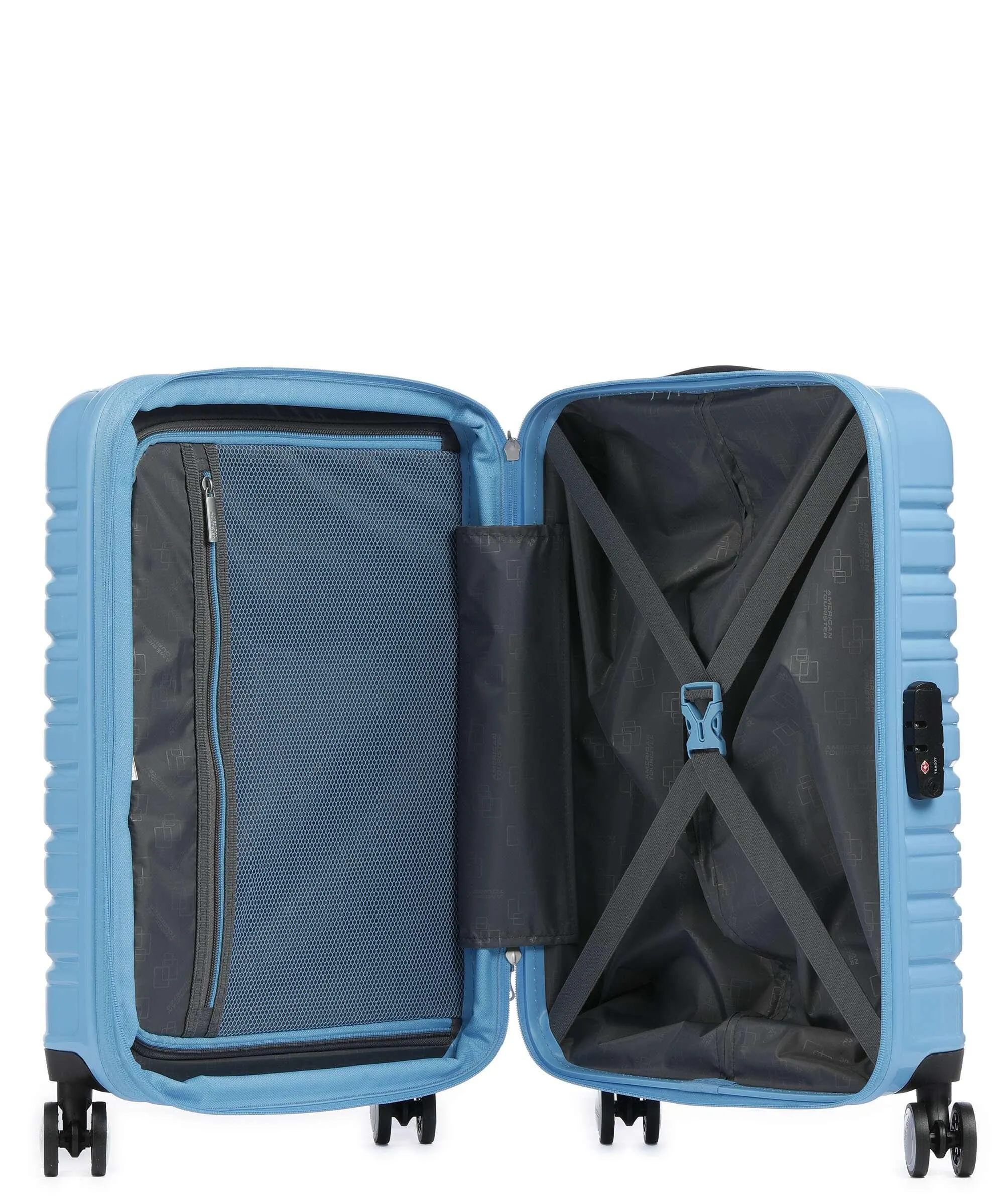  American Tourister Flashline Pop Valigia trolley (4 ruote) blu chiaro 55 cm  