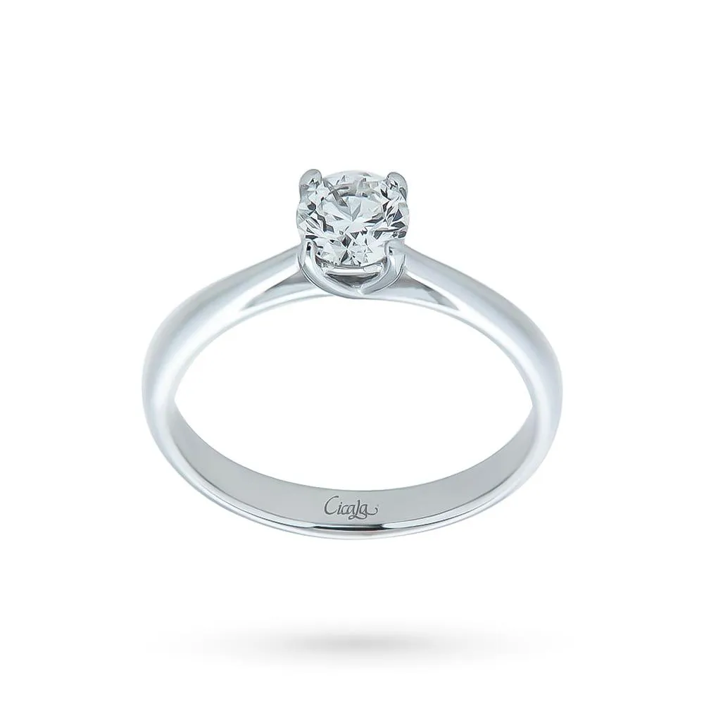 Anello solitario oro bianco Afrodite diamante 0,51ct G IF