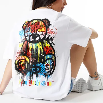 Art Series Dripping Tee oversize da donna grande bianco