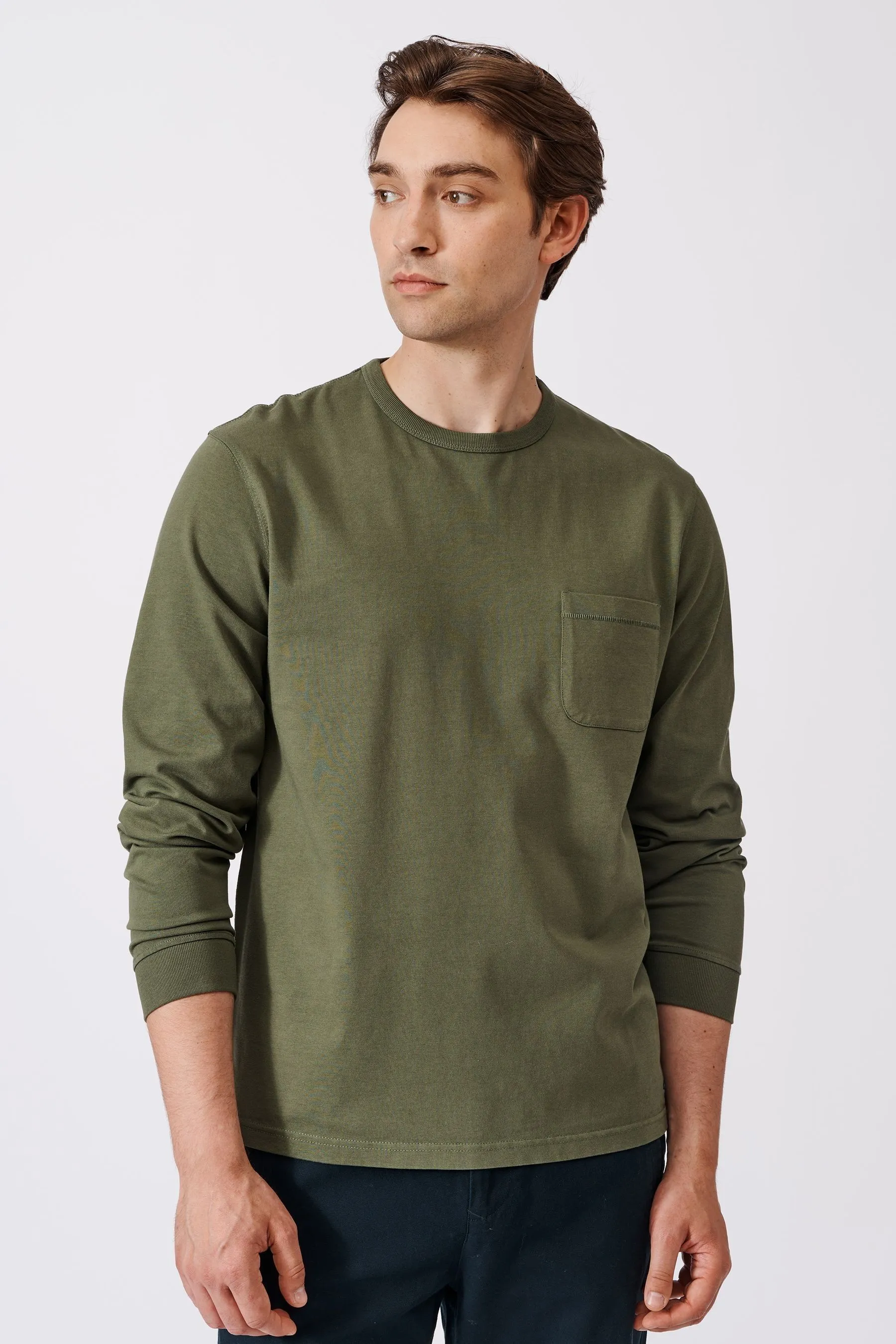 Aubin Chalk White Long Sleeve T-Shirt    