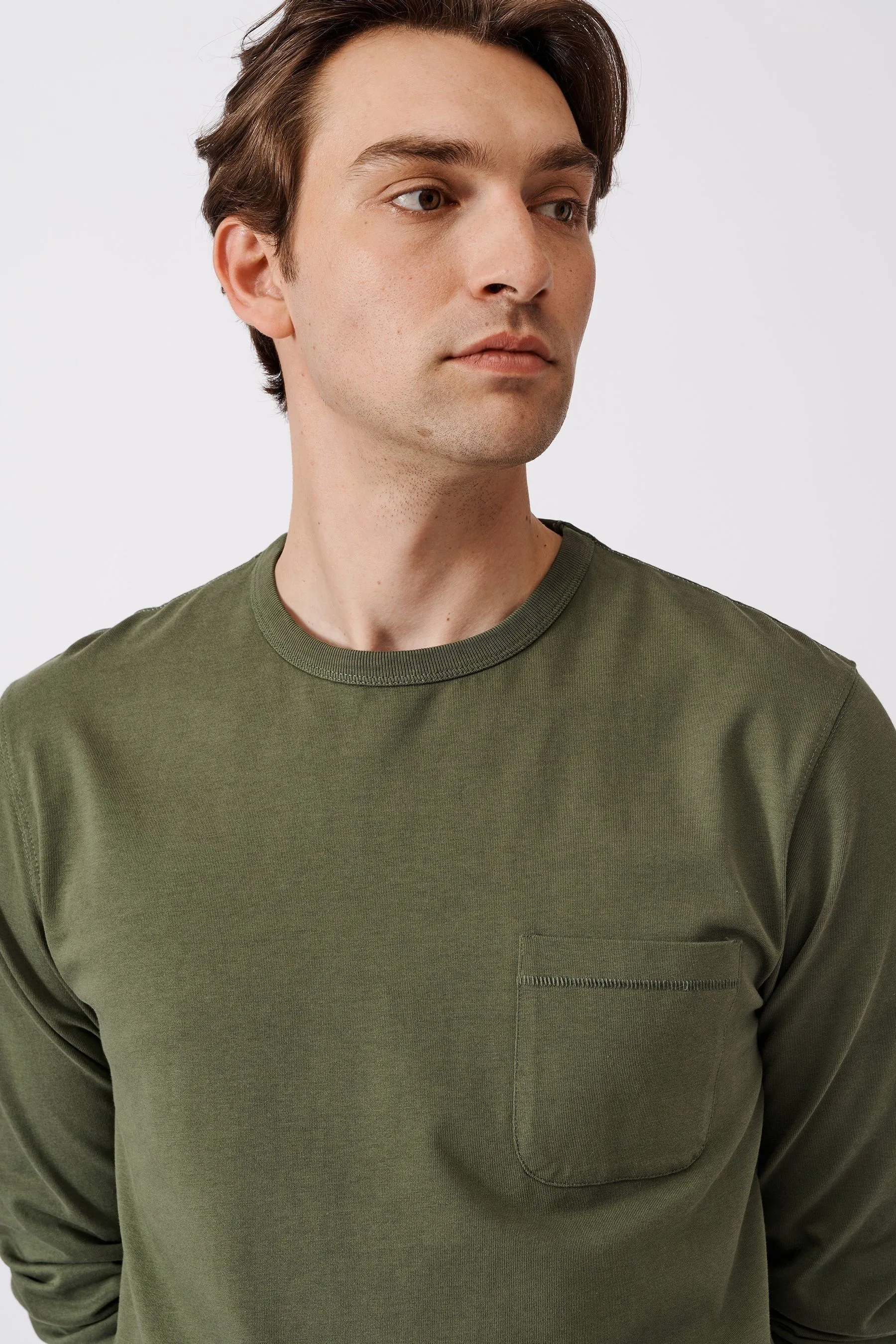 Aubin Chalk White Long Sleeve T-Shirt    