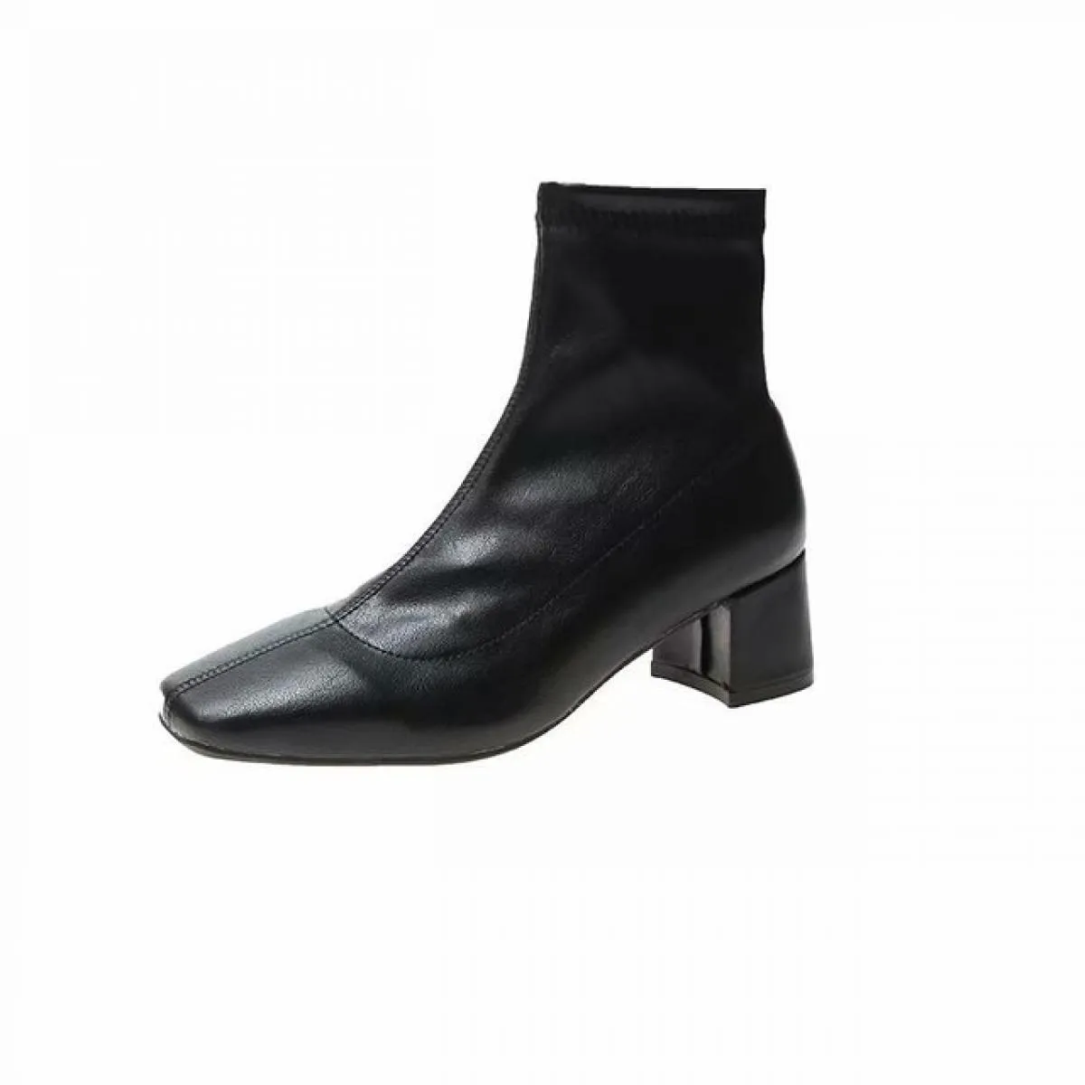 Autunno Inverno Nuove Donne Stivali Caviglia Punta Quadrata Tubo Intermedio Stivali con Tacco Spesso Stivali da Donna con Tacco
