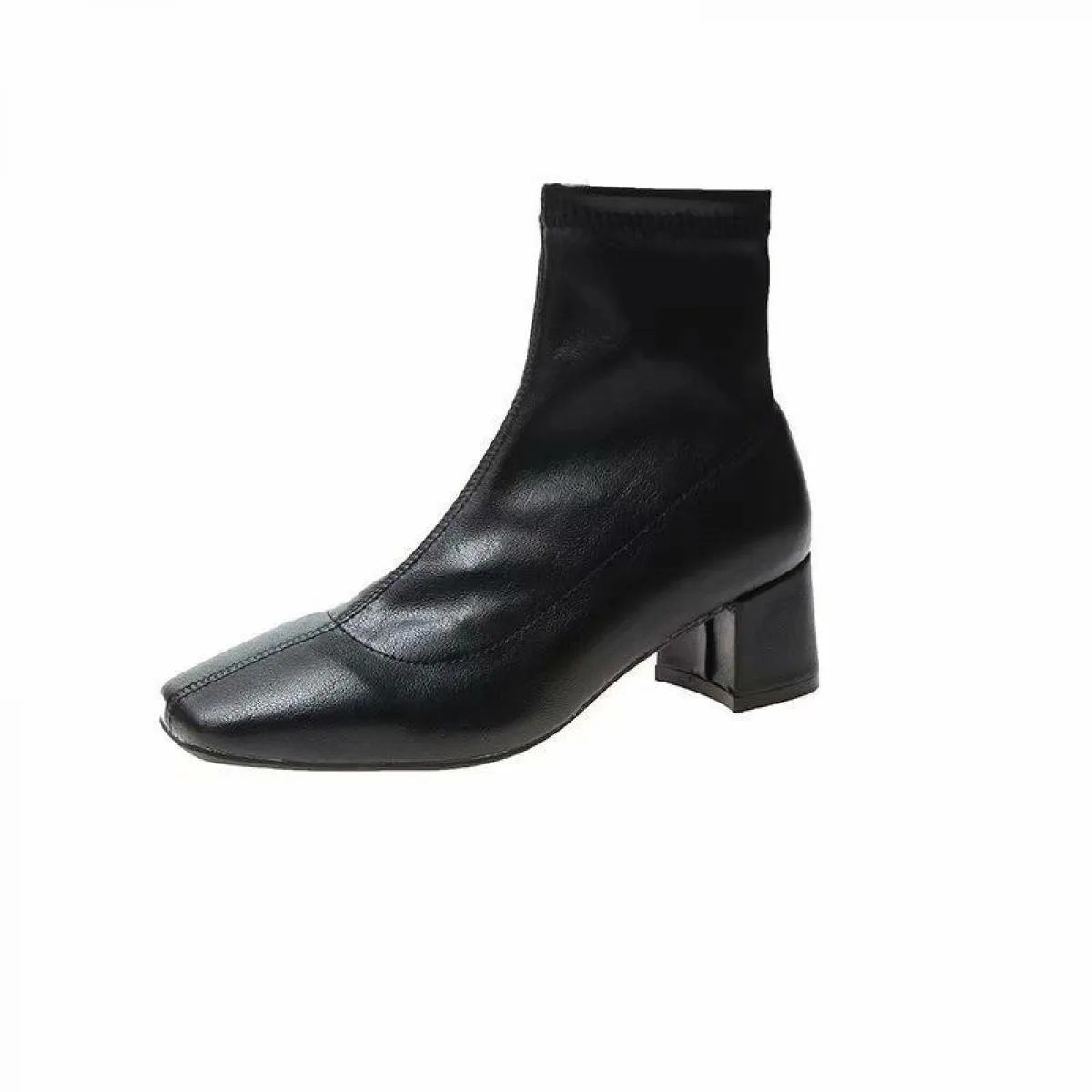 Autunno Inverno Nuove Donne Stivali Caviglia Punta Quadrata Tubo Intermedio Stivali con Tacco Spesso Stivali da Donna con Tacco
