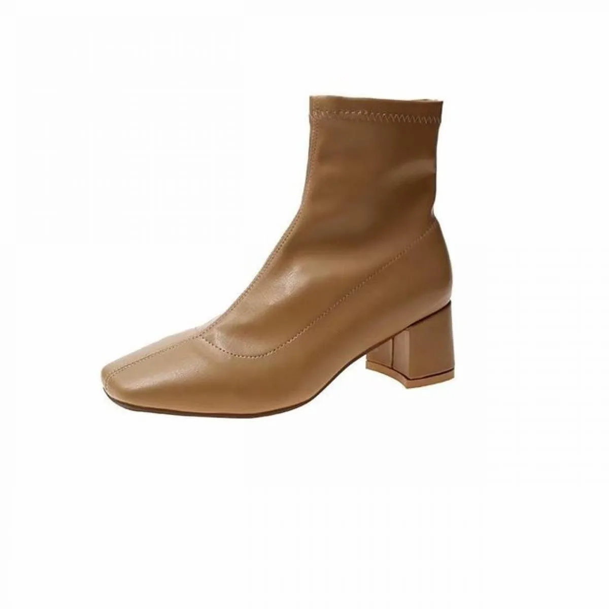 Autunno Inverno Nuove Donne Stivali Caviglia Punta Quadrata Tubo Intermedio Stivali con Tacco Spesso Stivali da Donna con Tacco