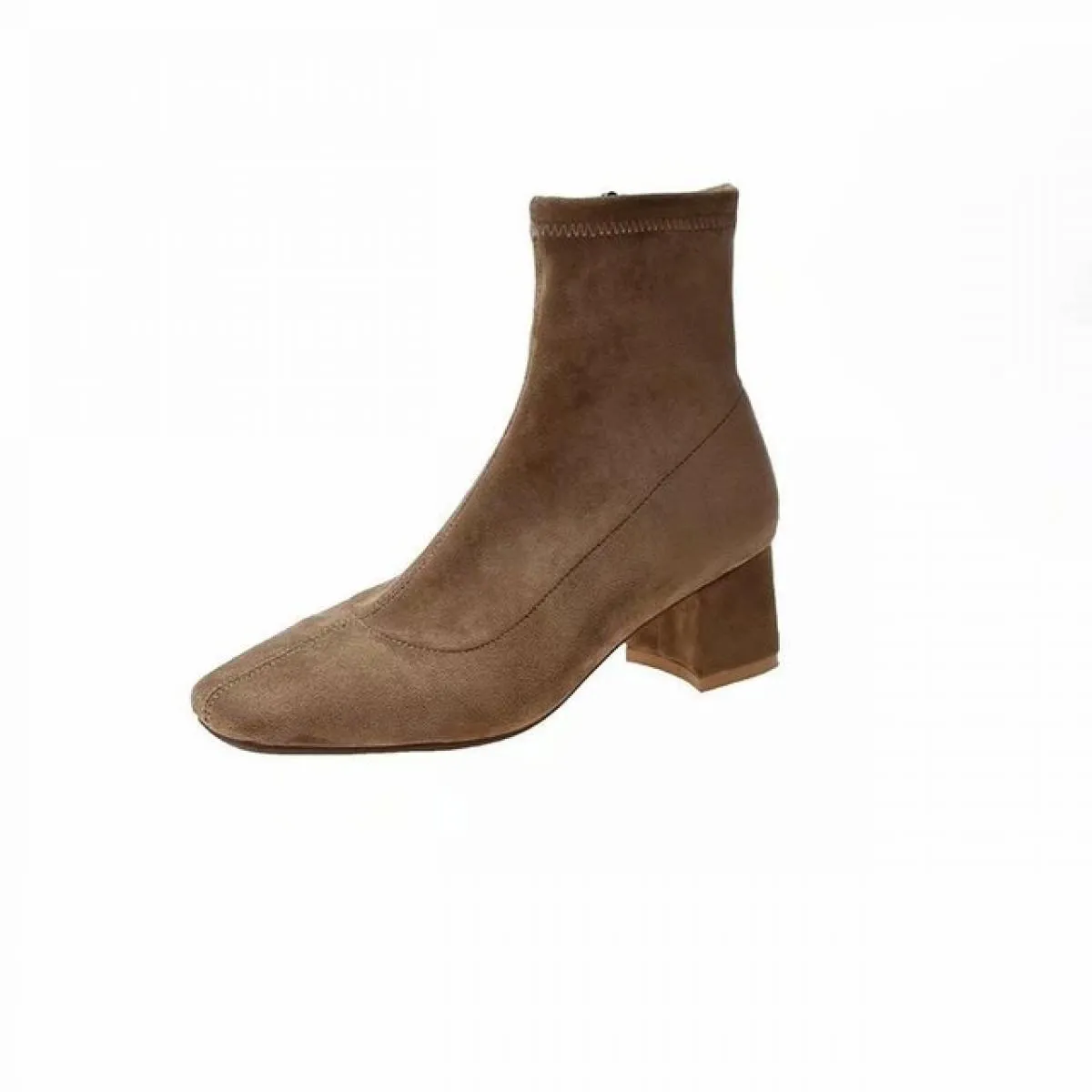 Autunno Inverno Nuove Donne Stivali Caviglia Punta Quadrata Tubo Intermedio Stivali con Tacco Spesso Stivali da Donna con Tacco