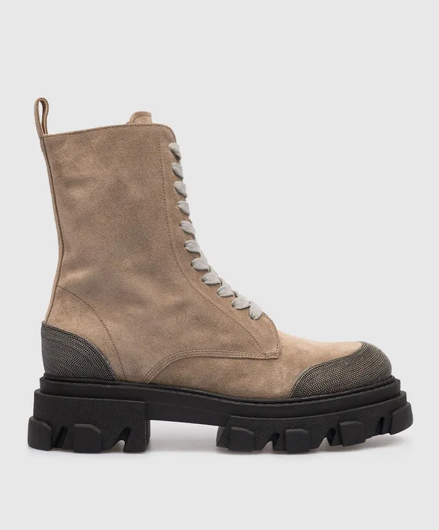 Babe Pay Pls Stivali in camoscio marrone con coulisse 761