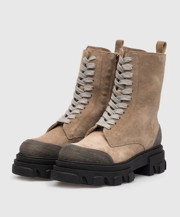 Babe Pay Pls Stivali in camoscio marrone con coulisse 761
