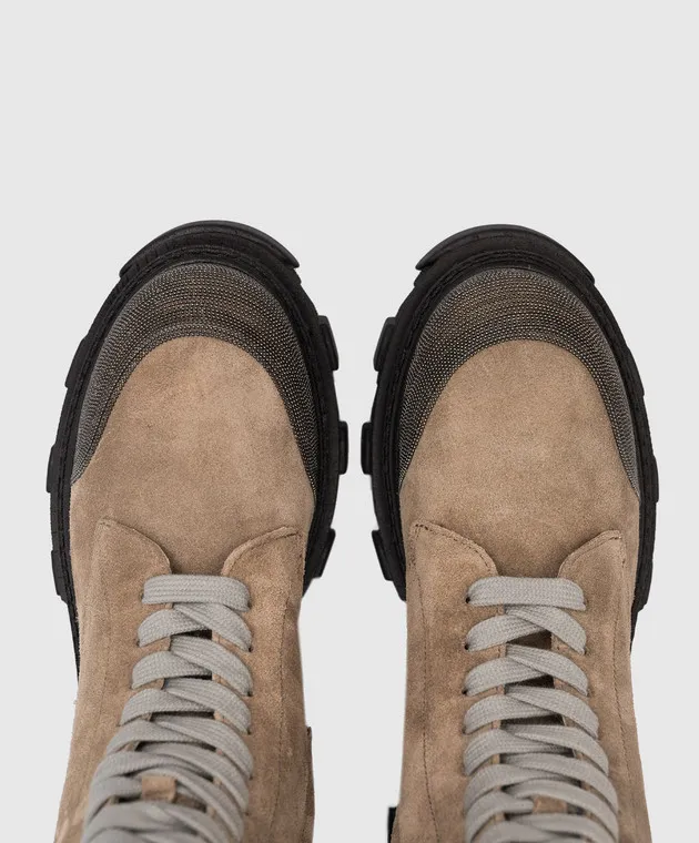 Babe Pay Pls Stivali in camoscio marrone con coulisse 761