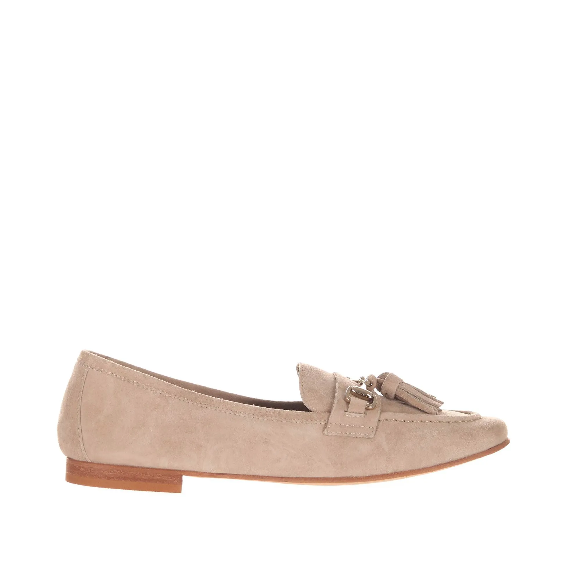 Ballerina in camoscio con nappine