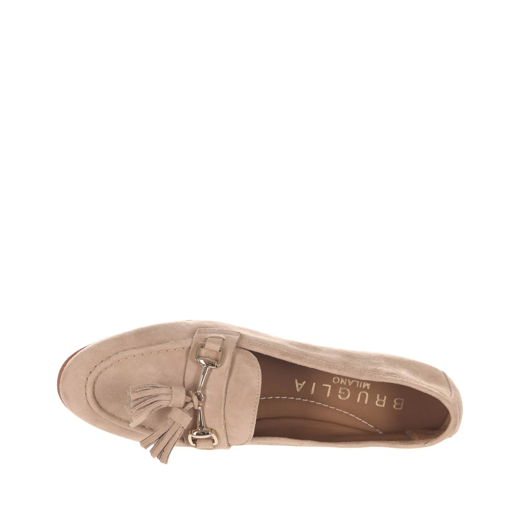 Ballerina in camoscio con nappine