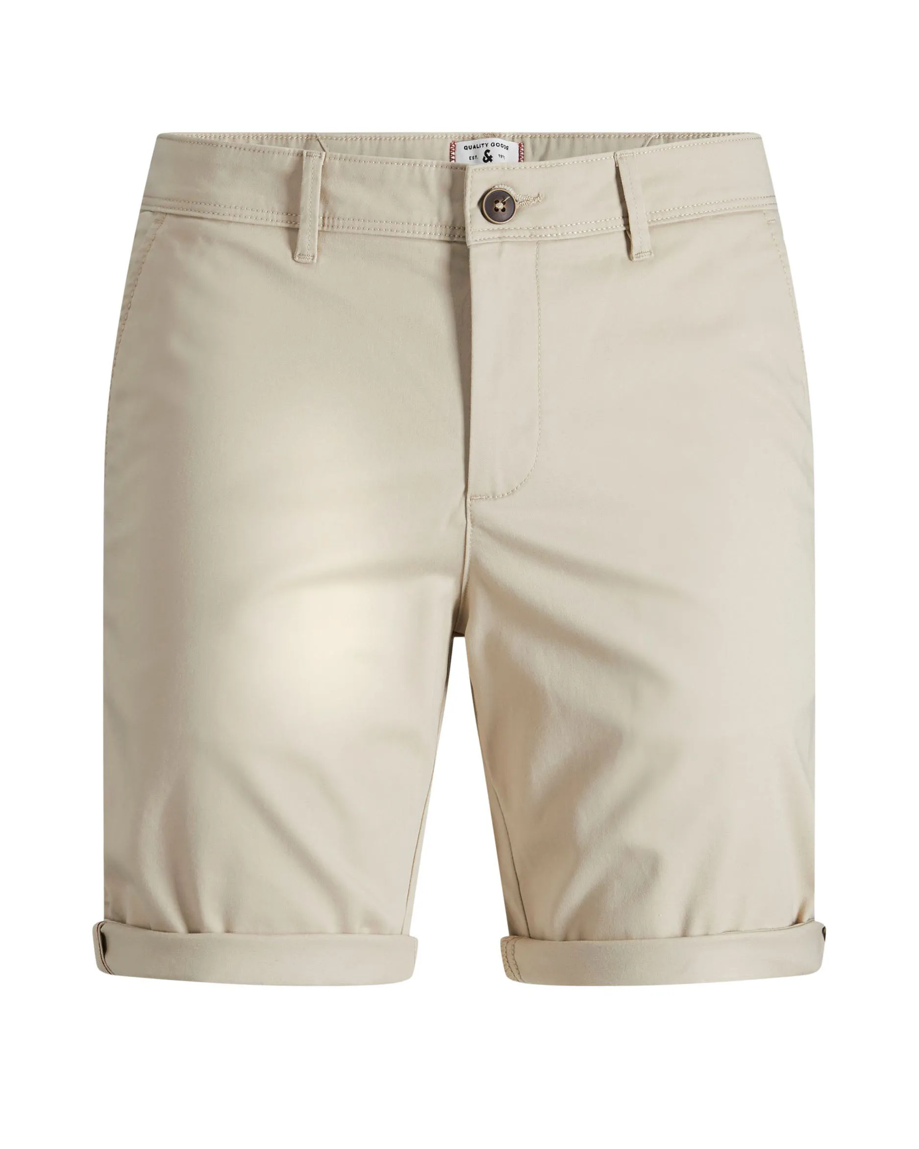 Bermuda chino beige in gabardina di cotone stretch