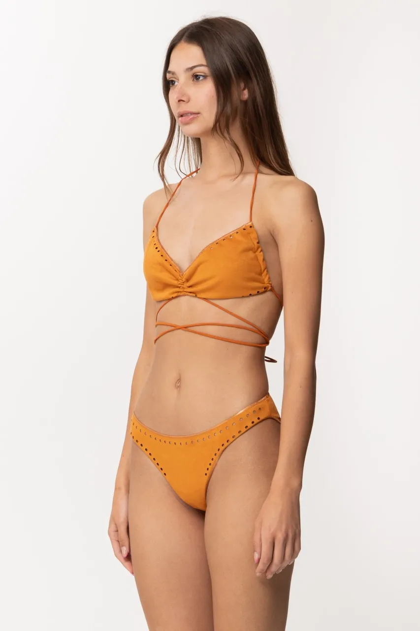 Bikini in camoscio RAME