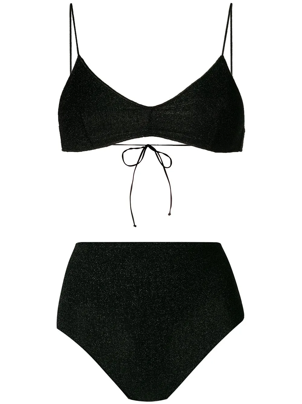 Bikini in lamé in nero - donna