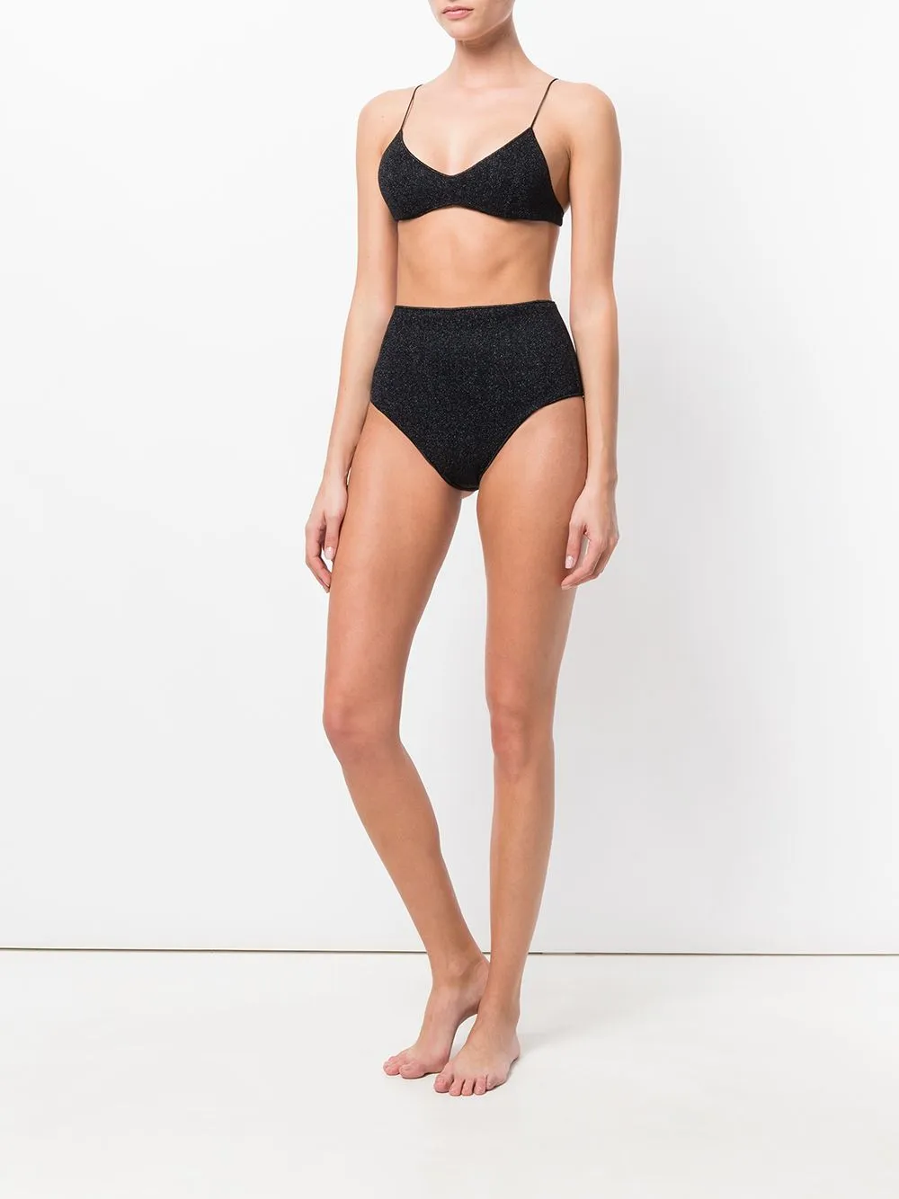 Bikini in lamé in nero - donna