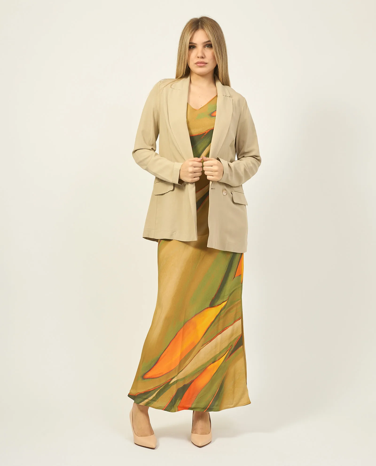 Blazer donna Fracomina regular doppiopetto in misto lino