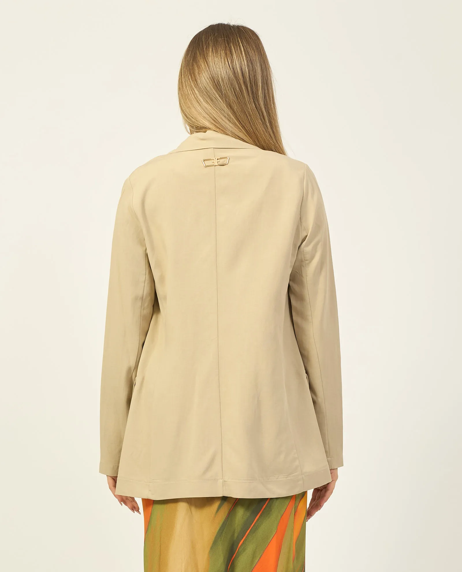 Blazer donna Fracomina regular doppiopetto in misto lino