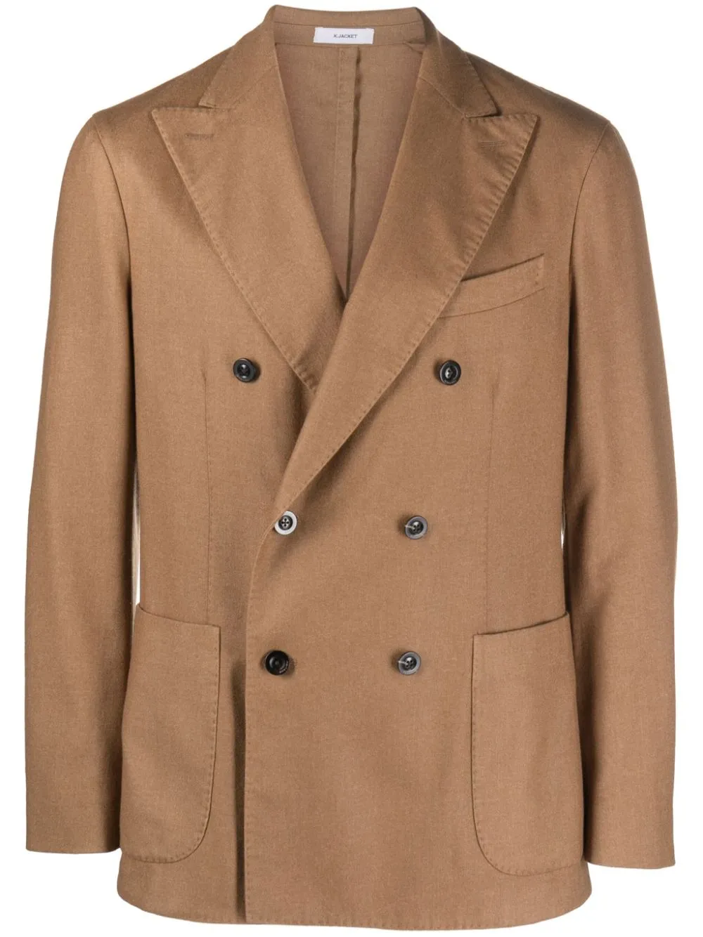 Blazer doppiopetto con revers a lancia in marrone - uomo