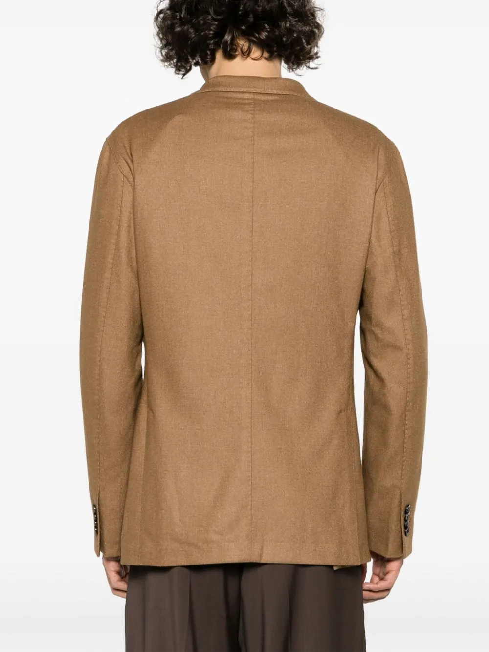 Blazer doppiopetto con revers a lancia in marrone - uomo