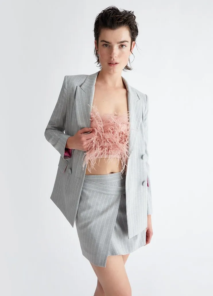 Blazer doppiopetto gessato liu jo
