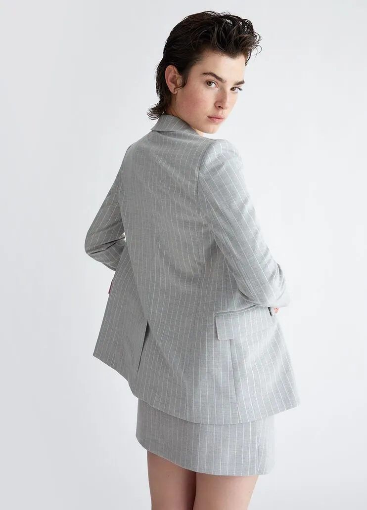 Blazer doppiopetto gessato liu jo