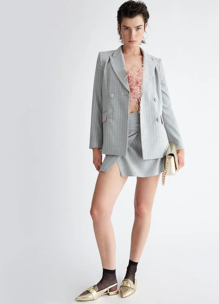 Blazer doppiopetto gessato liu jo