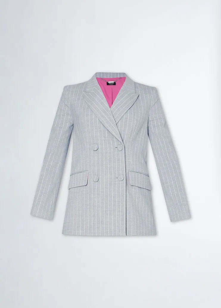 Blazer doppiopetto gessato liu jo