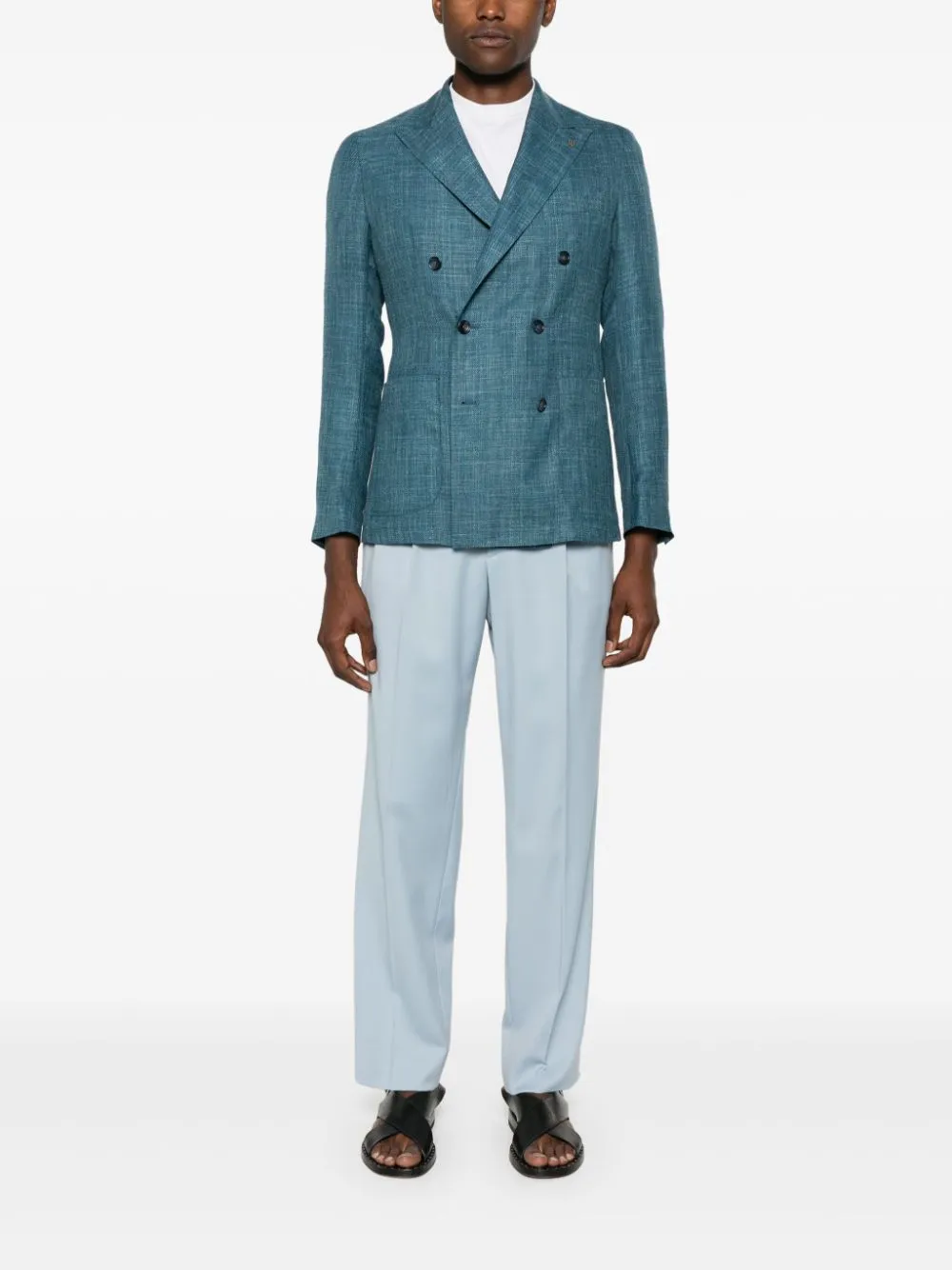 Blazer doppiopetto in blu di Tagliatore - uomo