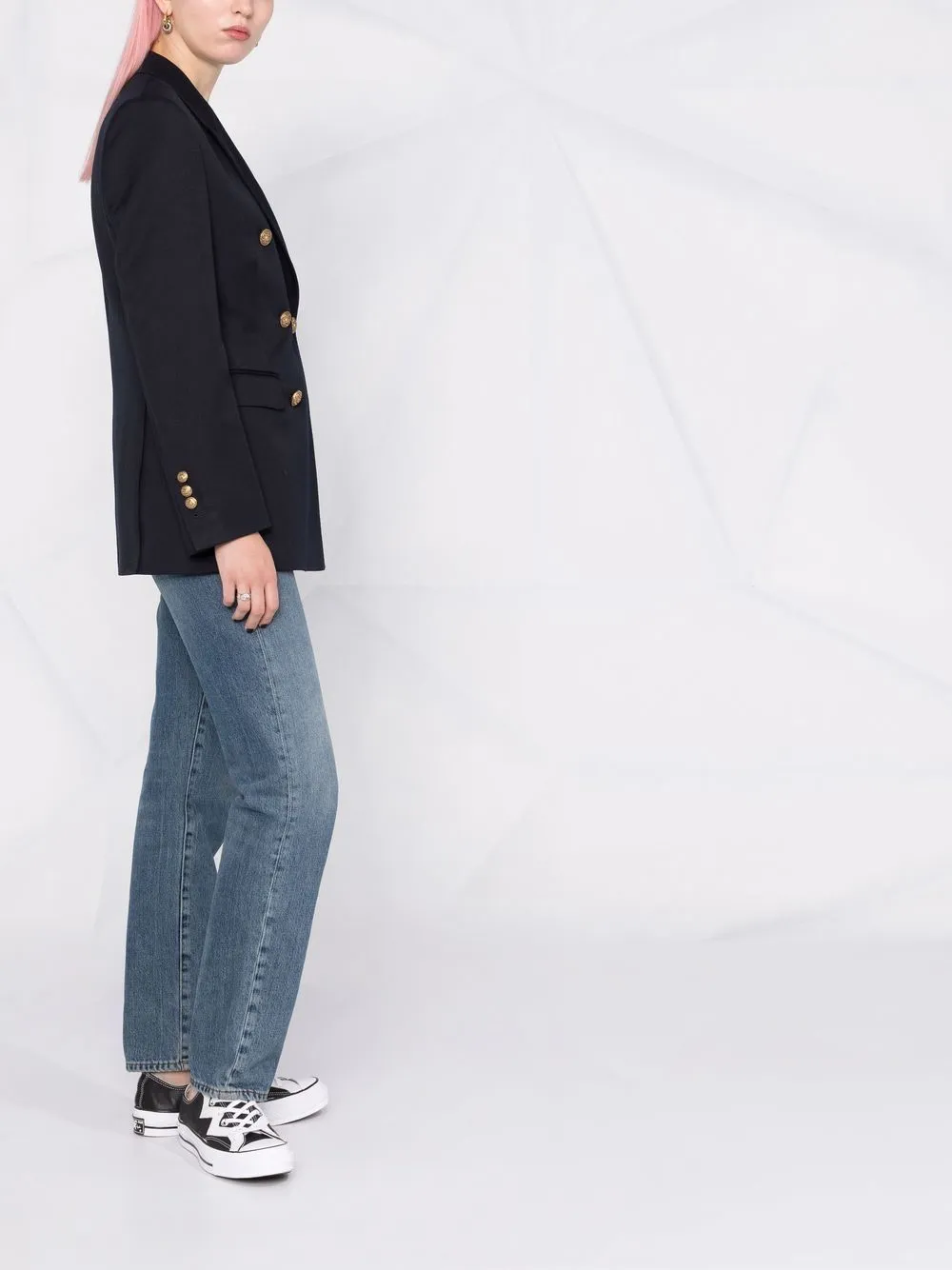 Blazer doppiopetto in blu scuro - donna