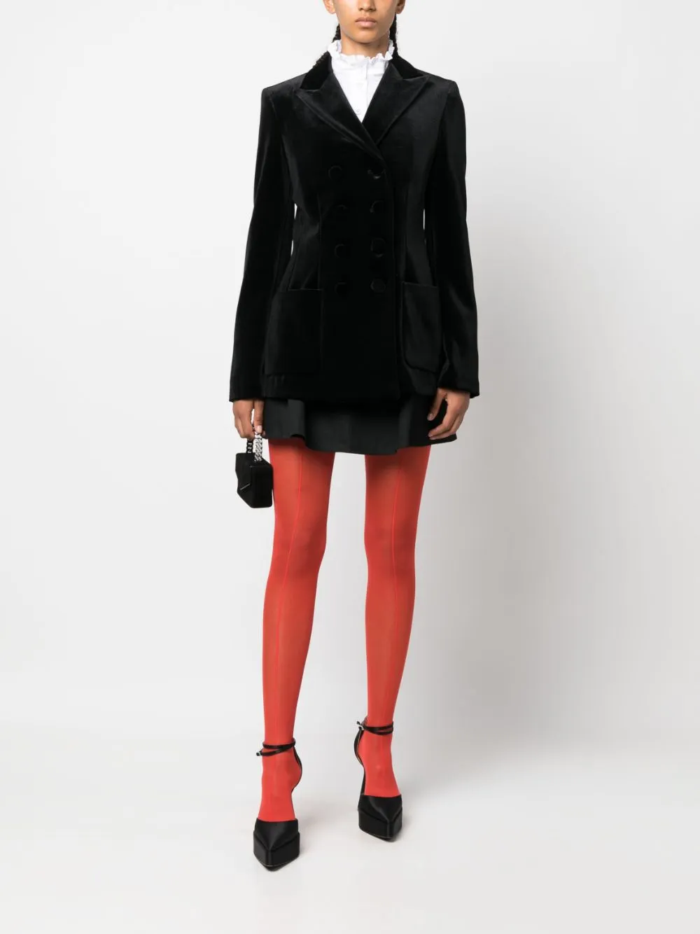 Blazer doppiopetto in nero - donna