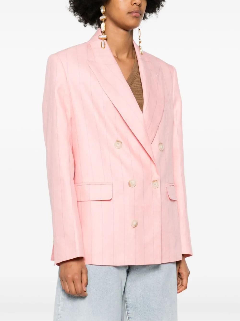 Blazer doppiopetto Pixie in rosa di The andamane - donna