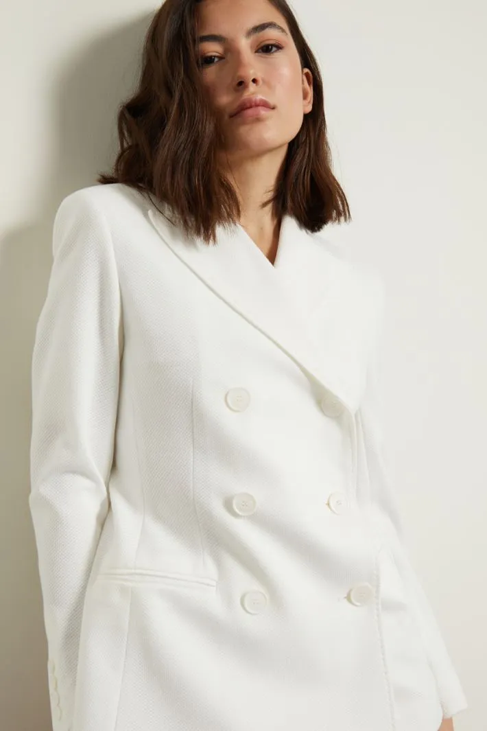 Blazer effetto piquet