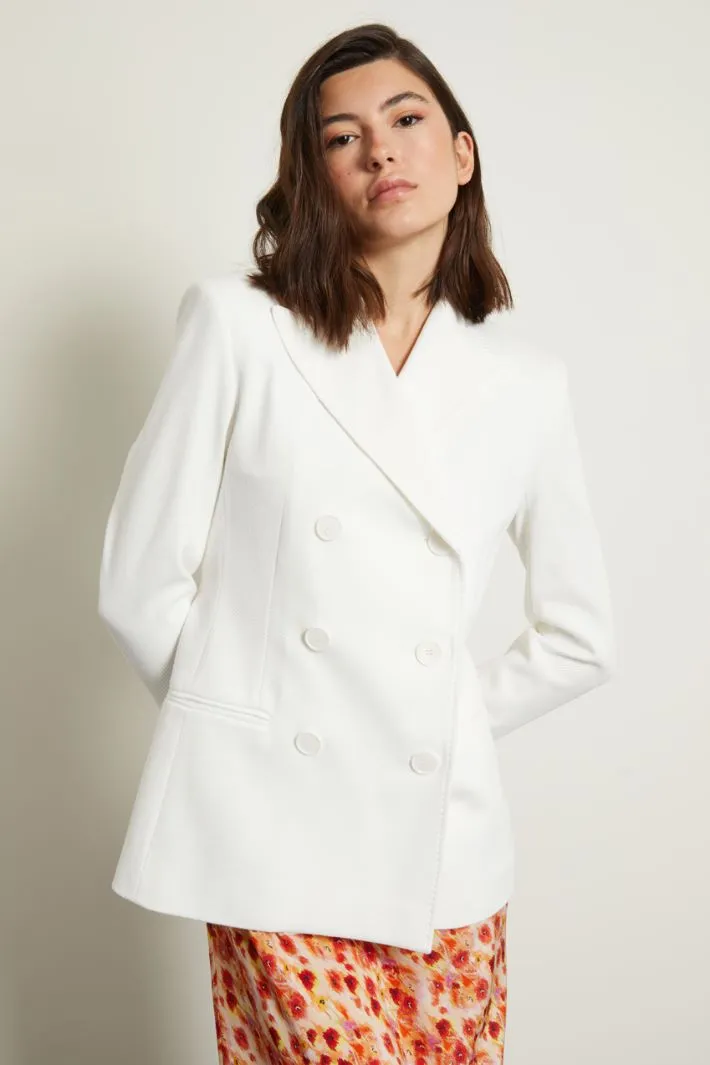 Blazer effetto piquet