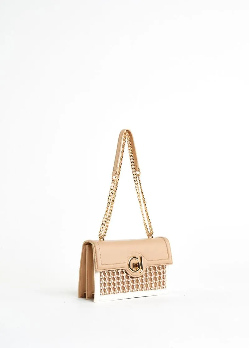 Borsa a spalla con intreccio
