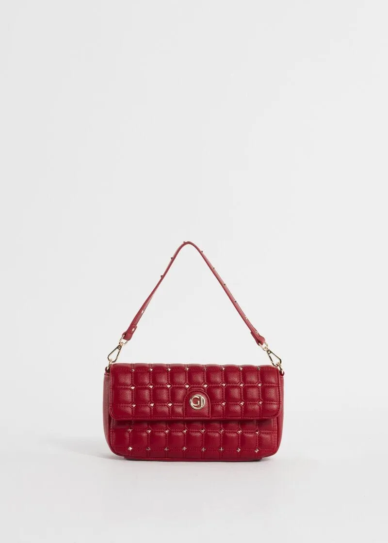 Borsa a spalla matelassé con borchie