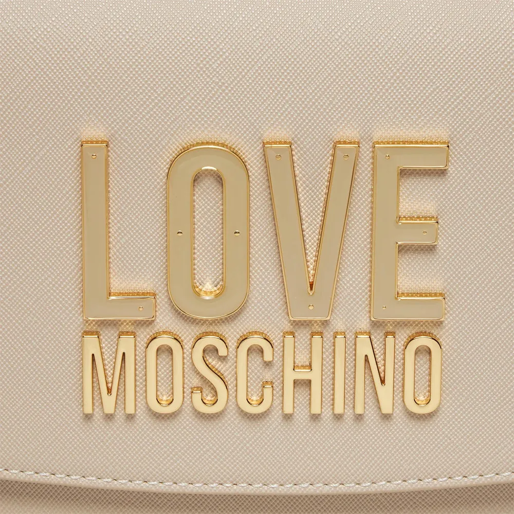 Borsa Donna a Spalla con Tracolla LOVE MOSCHINO linea Smart Daily Jelly Logo Avorio