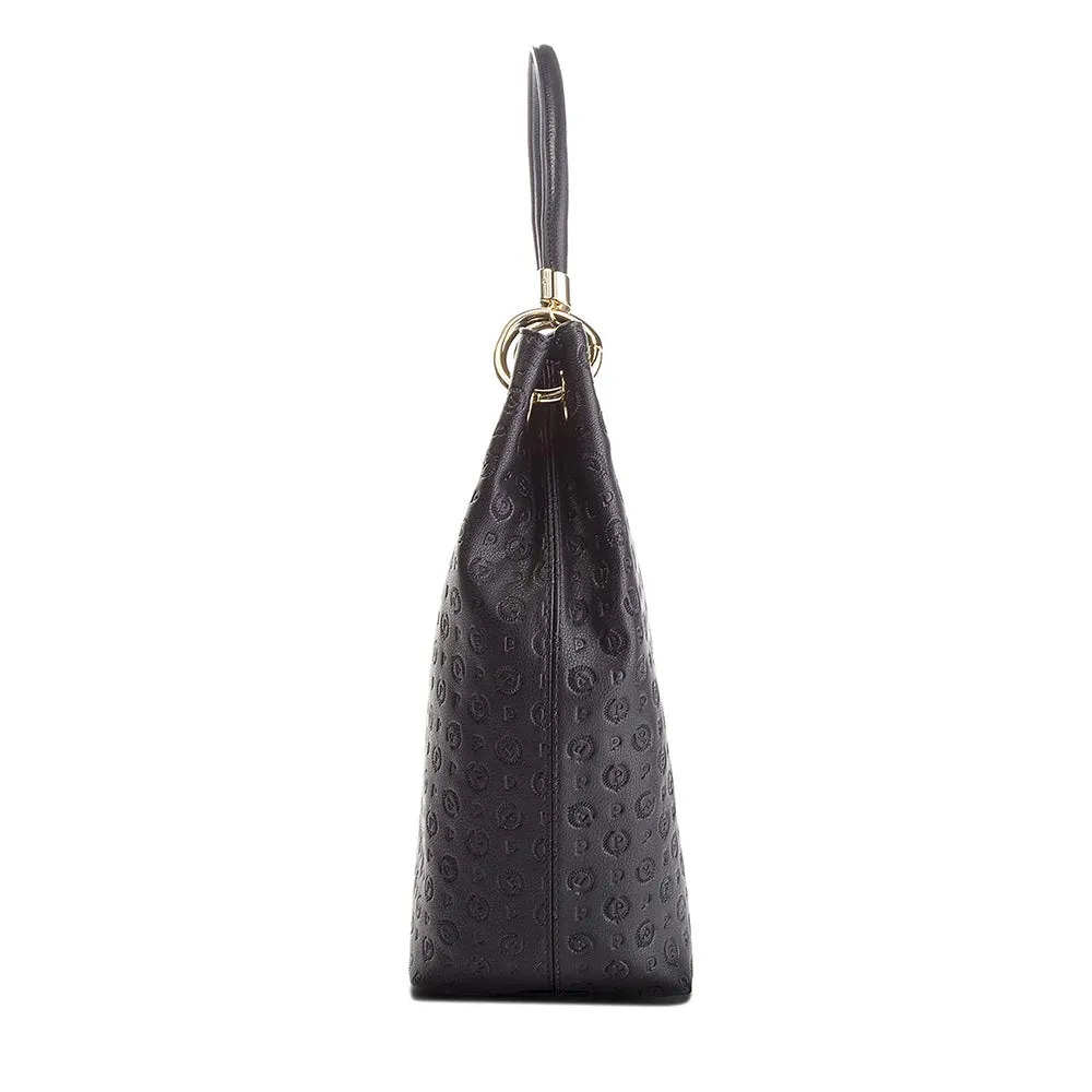 Borsa Donna Hobo POLLINI linea Heritage Embossed Nero