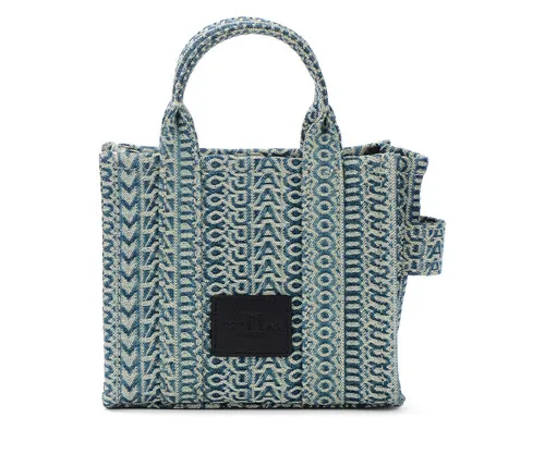 Borsa Marc Jacobs The Mini Monogram Tote Bag in denim blu