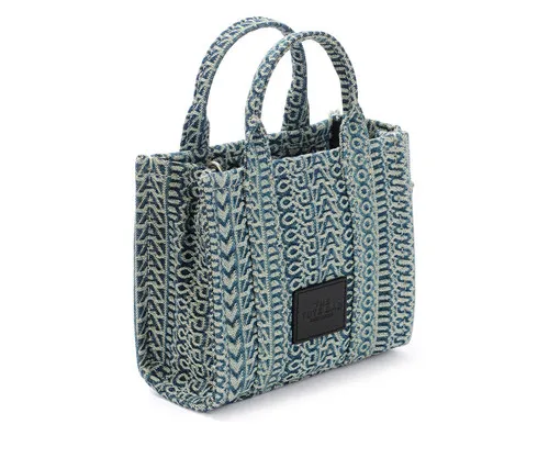 Borsa Marc Jacobs The Mini Monogram Tote Bag in denim blu