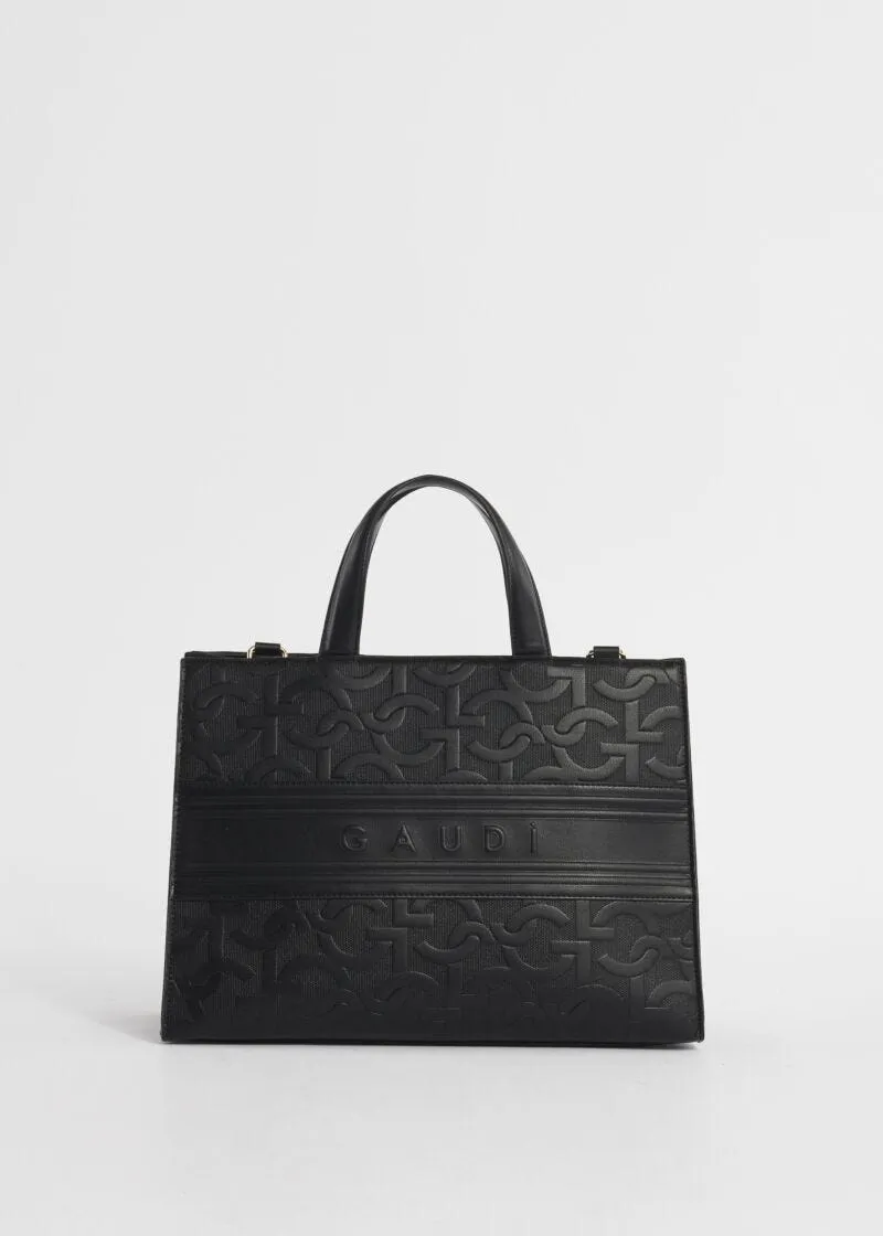 Borsa top handle con logo