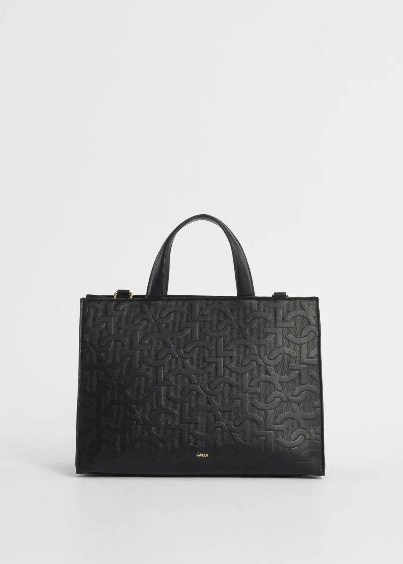 Borsa top handle con logo