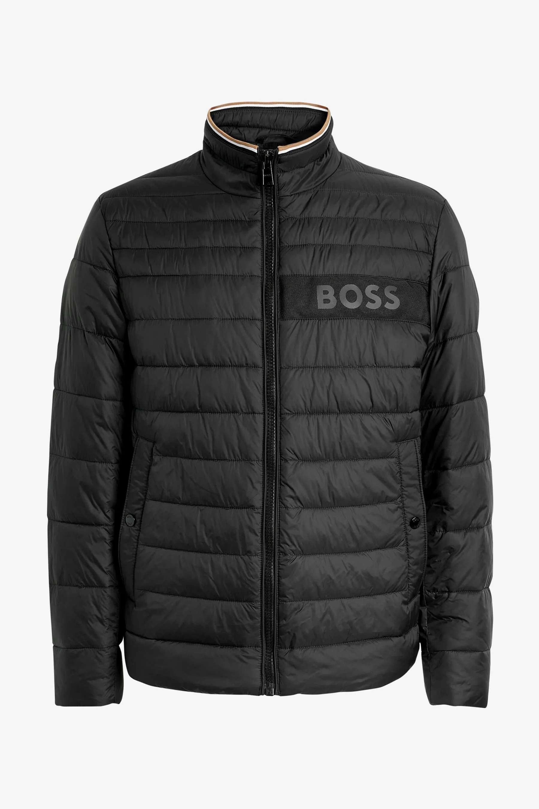 BOSS Water Repellent 3D Tape Logo Padded Quilted Jacket    