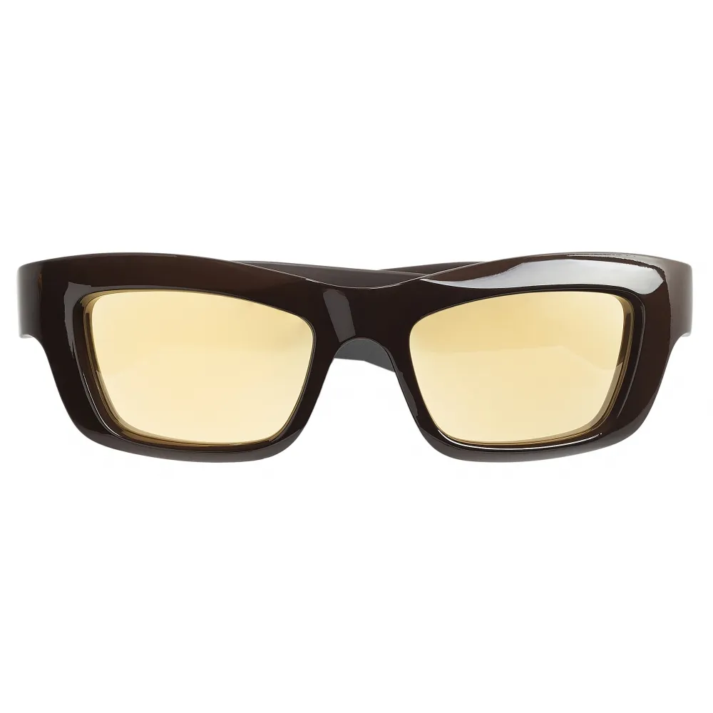 Bottega Veneta - Occhiali da Sole Quadrati in Acetato Mitre - Oro Marrone - Occhiali da Sole - Bottega Veneta Eyewear