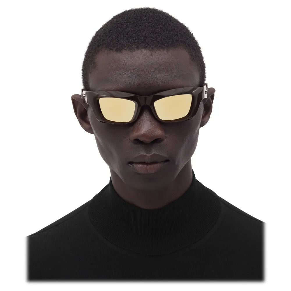 Bottega Veneta - Occhiali da Sole Quadrati in Acetato Mitre - Oro Marrone - Occhiali da Sole - Bottega Veneta Eyewear