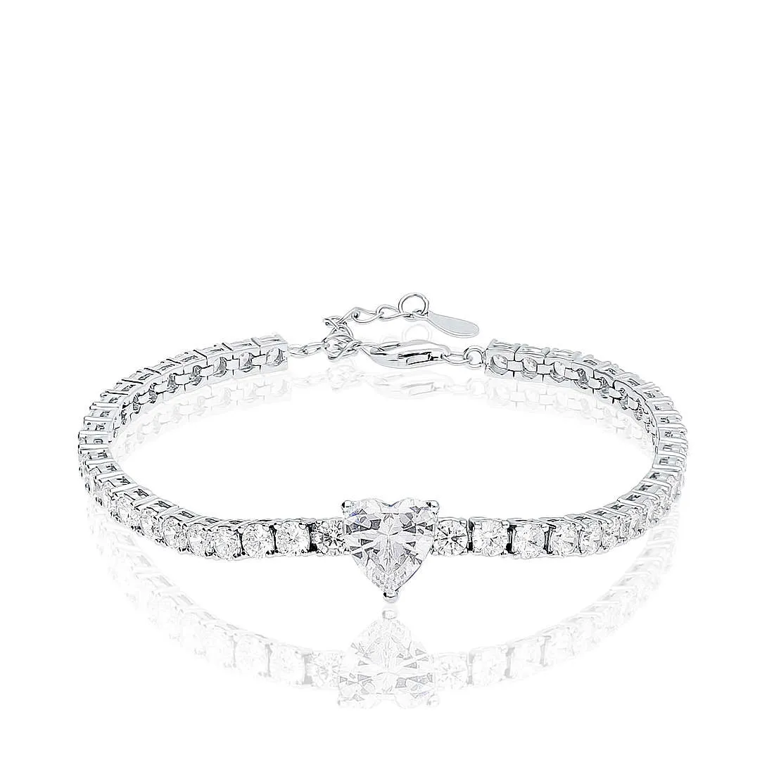 Bracciale Tennis Cuore | Bianco